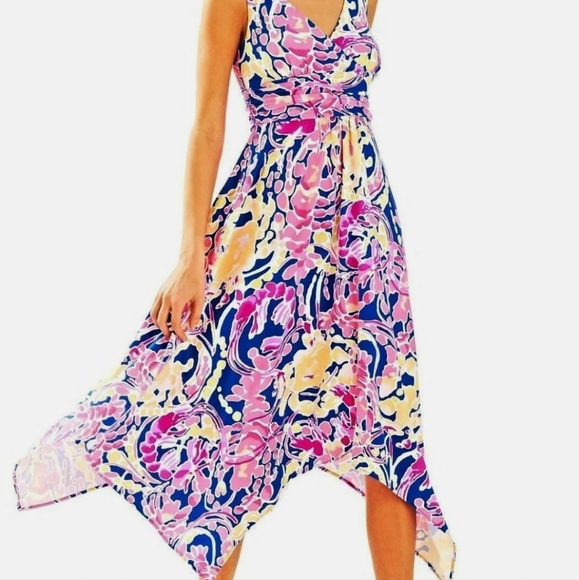 Lilly Pulitzer Dresses & Skirts - Lilly Pulitzer Catch & Release Midi Sharkbite Dress Extra Small XS